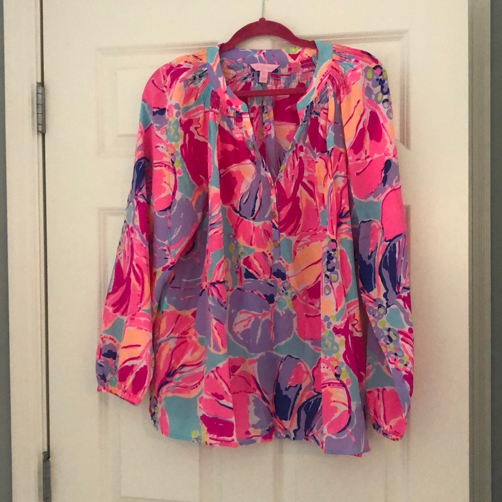 Lilly Pulitzer silk shirt - size XL